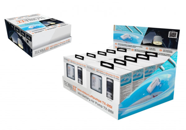 Mini Pompa ad Aria con Batteria Ricaricabile e Luce LED da Campeggio, TX-261 - immagine 9