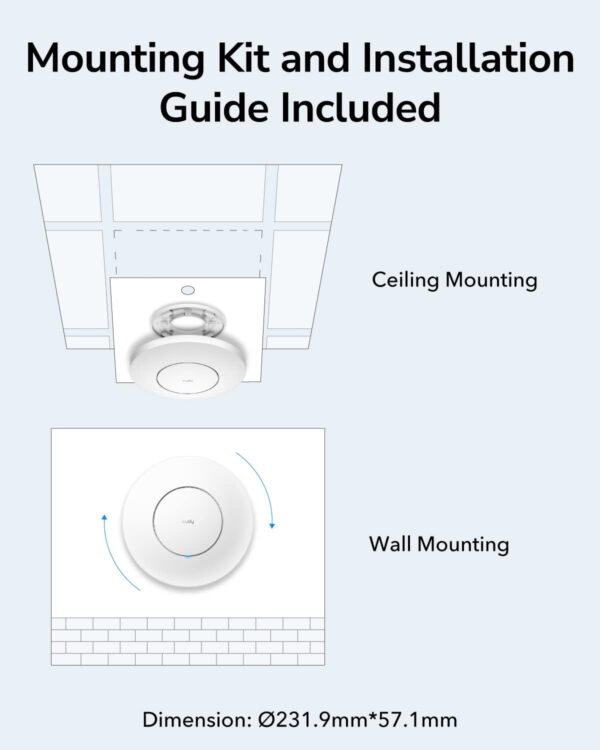 Punto di Accesso Wireless Gigabit Dual Band AC1200 PoE con supporto Mesh, AP1300 - immagine 7