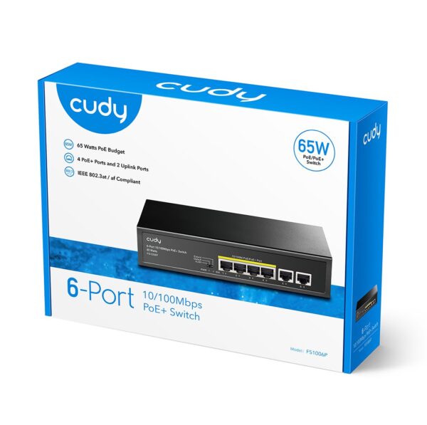 Switch PoE+ 6 Porte 10/100M 60W, FS1006P - immagine 2