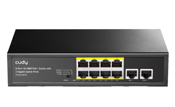 Switch PoE+ 10/100M 8 Porte con 2 Porte Uplink, FS1010PG - immagine 2