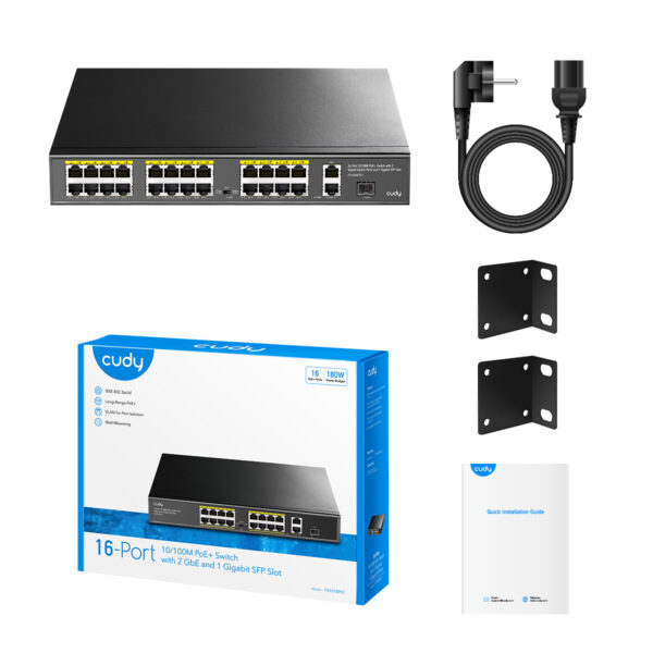 Switch PoE+ 10/100M a 16 Porte con 2GbE e 1 Porta SFP, FS1018PS1 - immagine 7