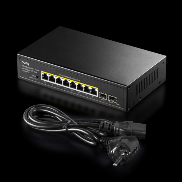 Switch Gigabit PoE+ 8 Porte con 2 slot SFP Gigabit, GS1008PS2 - immagine 6