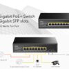 Switch Gigabit PoE+ 8 Porte con 2 slot SFP Gigabit, GS1008PS2 - immagine 4