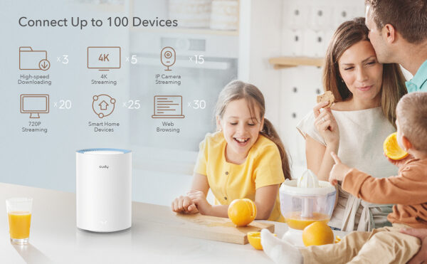 Sistema Wi-Fi Mesh AC1200 Dual Band per Tutta la Casa, M1200 2pz - immagine 6