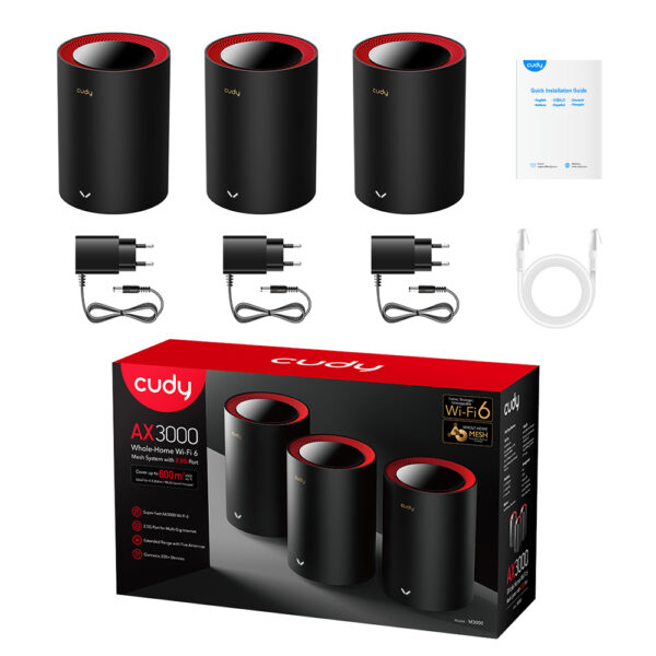Sistema Wi-Fi 6 Mesh AX3000 2.5G Dual Band, M3000 3pz - immagine 5