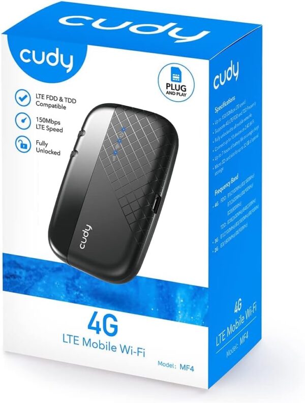 Pocket Wi-Fi Hotspot 3G/4G LTE Via SIM 150 Mbps, MF4 - immagine 2