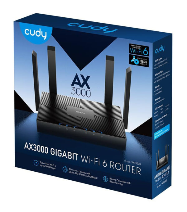 Mesh Router Wi-Fi 6 AX3000 Dual Band Gigabit, WR3000 - immagine 2