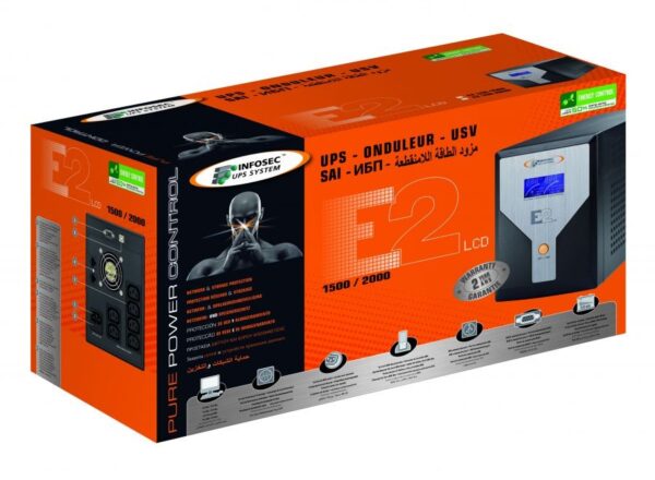 Gruppo di Continuità UPS E2 2000VA LCD Line Interactive Onda Sinusoidale - immagine 2