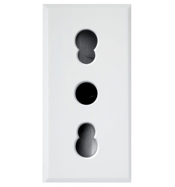 WHITEK S44 Presa bipasso 2P+T 10/16A 250V 1 Modulo Bianco Opaco, 446006/15TS