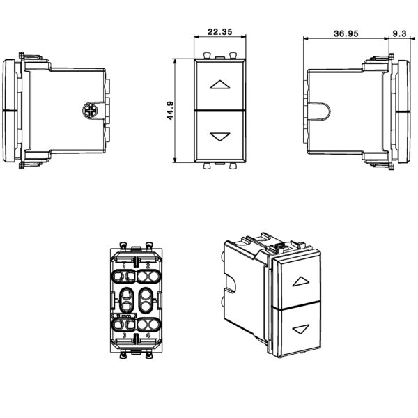 WHITEK S44 Commutatore Stabile 1P 10AX 250V 1 Modulo Bianco Opaco - immagine 2