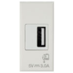WHITEK S44 Caricatore USB-A 3A 240V 1 Modulo Bianco Opaco, 446082USB3A