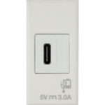 WHITEK S44 Caricatore USB-C&trade; 3A 240V 1 Modulo Bianco Opaco, 446082USBC