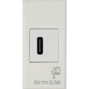 WHITEK S44 Caricatore USB-C™ 3A 240V 1 Modulo Bianco Opaco, 446082USBC