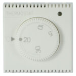 WHITEK S44 Termostato Elettronico con Manopola 230V NA+NC 5A 2 Moduli Bianco Opaco