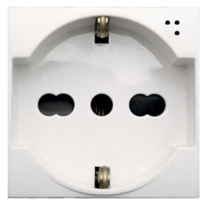 WHITEK S44 Presa Schuko Bipasso 2P+T 10/16A 250V Bianco Opaco, 446090/15TS