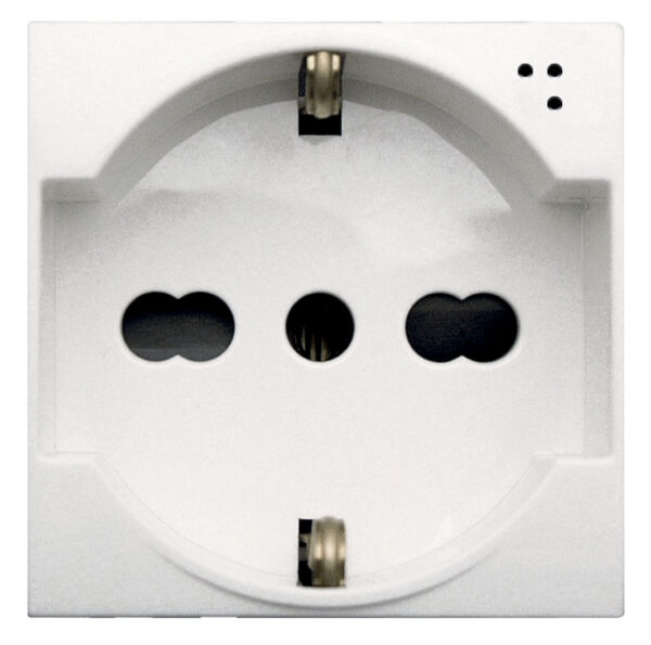 WHITEK S44 Presa Schuko Bipasso 2P+T 10/16A 250V Bianco Opaco, 446090/15TS