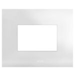 Placca Serie Smart44 in Metallo 3 Moduli Bianco Lucido