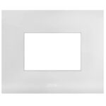 Placca Serie Smart44 in Metallo 3 Moduli Bianco Opaco