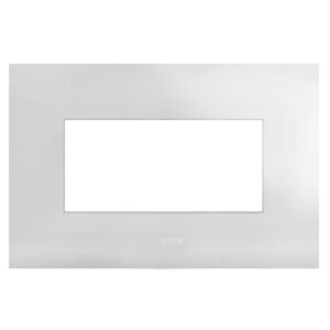 Placca Serie Smart44 in Metallo 4 Moduli Bianco Opaco