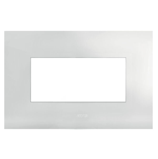 Placca Serie Smart44 in Metallo 4 Moduli Bianco Opaco