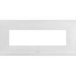 Placca Serie Smart44 in Metallo 7 Moduli Bianco Lucido