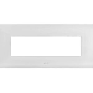Placca Serie Smart44 in Metallo 7 Moduli Bianco Lucido