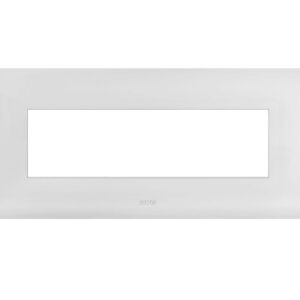 Placca Serie Smart44 in Metallo 7 Moduli Bianco Opaco