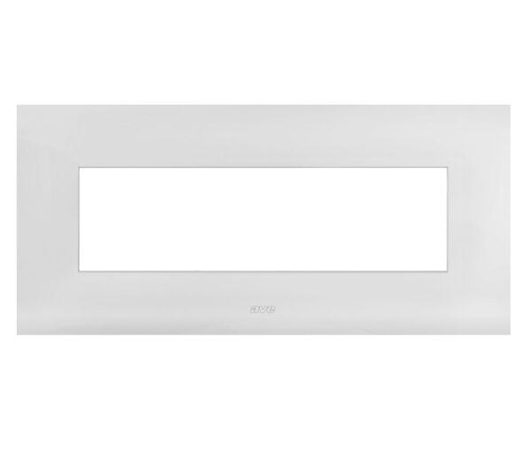 Placca Serie Smart44 in Metallo 7 Moduli Bianco Opaco