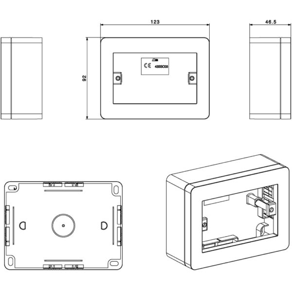 Scatola Universale IP40 per Minicanali 3 Moduli Bianco - immagine 2