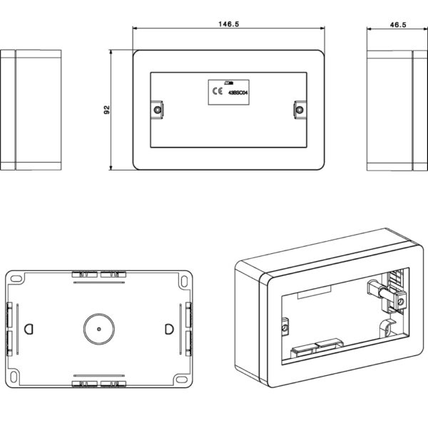 Scatola Universale IP40 per Minicanali 4 Moduli Bianco - immagine 2
