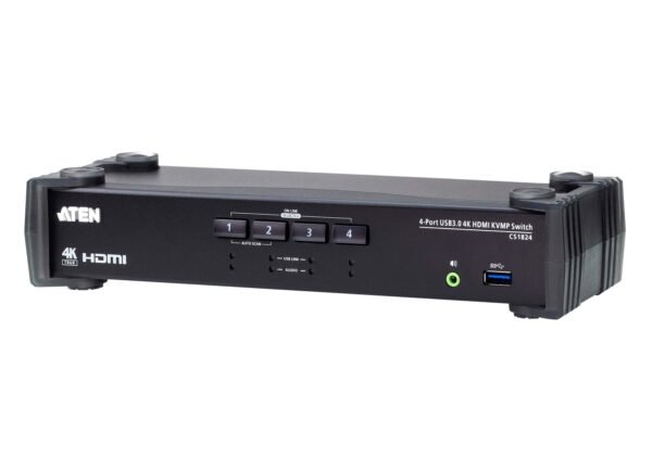 Switch USB 3.0 4K HDMI KVMP™ a 4 porte con Modalità Mixer Audio, CS1824