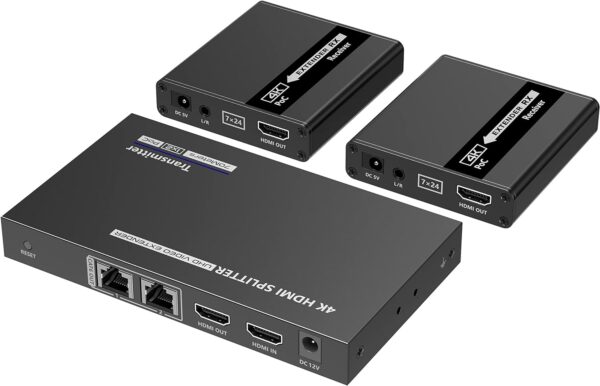 Extender Splitter HDMI 2 vie su Cavo di Rete 70 metri PoC - immagine 2