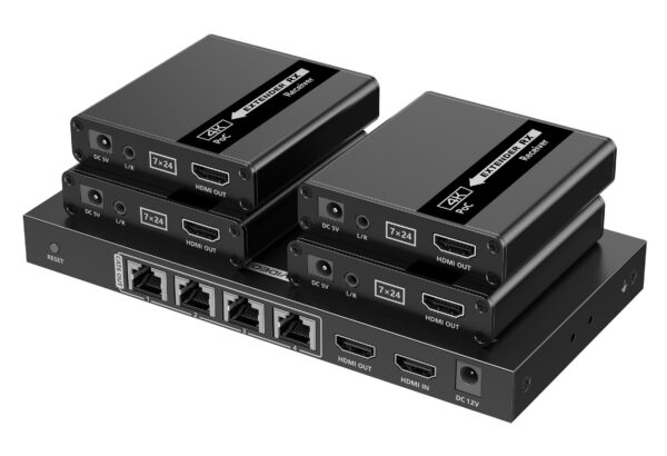 Extender Splitter HDMI 4 vie su Cavo di Rete 70 metri PoC - immagine 2