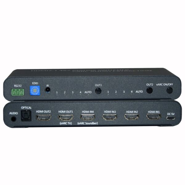 Switch Matrix HDMI 4x2 8K con Estrattore Audio Esterno - immagine 2