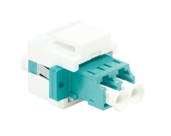 Giunto Fibra LWL LC Duplex Multimodale per Keystone Acqua e Bianco - immagine 2