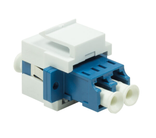 Giunto Fibra LC Duplex Monomodale per Keystone Blu e Bianco - immagine 2