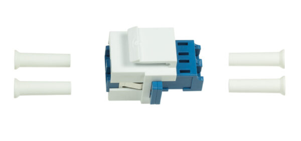 Giunto Fibra LC Duplex Monomodale per Keystone Blu e Bianco - immagine 3