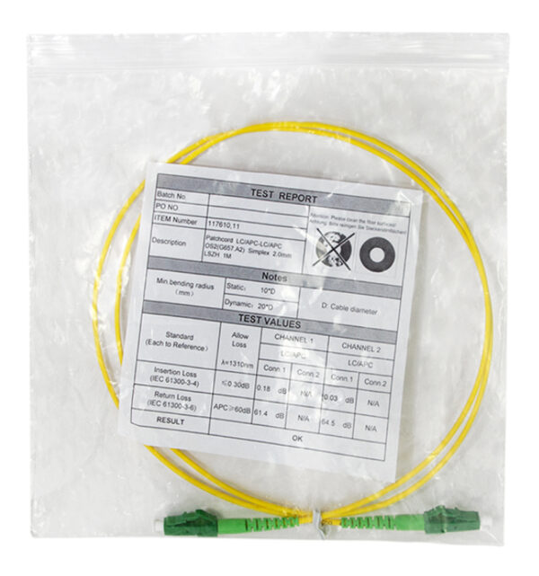 Cavo Fibra Ottica Monomodale OS2 LC/APC LC/APC 9/125 1 m - immagine 6