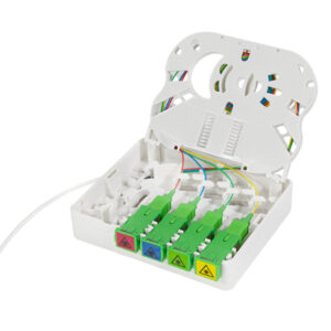 Scatola di Terminazione Ottica di Appartamento (STOA) FTTH 4x SC/APC con Cavo di Installazione da 40m