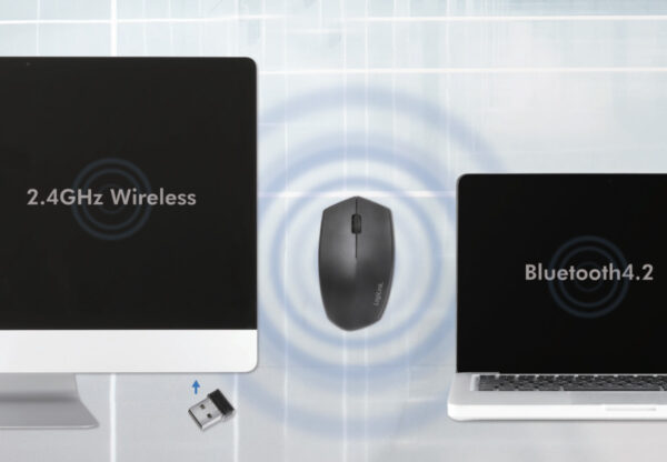 Mouse Bluetooth v4.2 Wireless 2.4GHz Dual-Mode 1200 dpi Nero - immagine 3