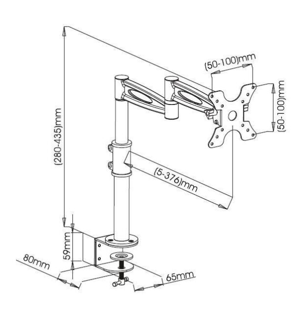 Supporto da scrivania per Monitor 13-27'' braccio lungo inclinabile - immagine 3