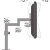 Supporto da scrivania per Monitor 13-27'' braccio lungo inclinabile - immagine 4