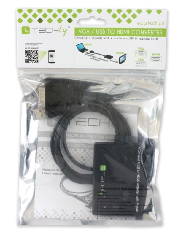 Adattatore Convertitore VGA a HDMI con Supporto Audio via USB - immagine 2