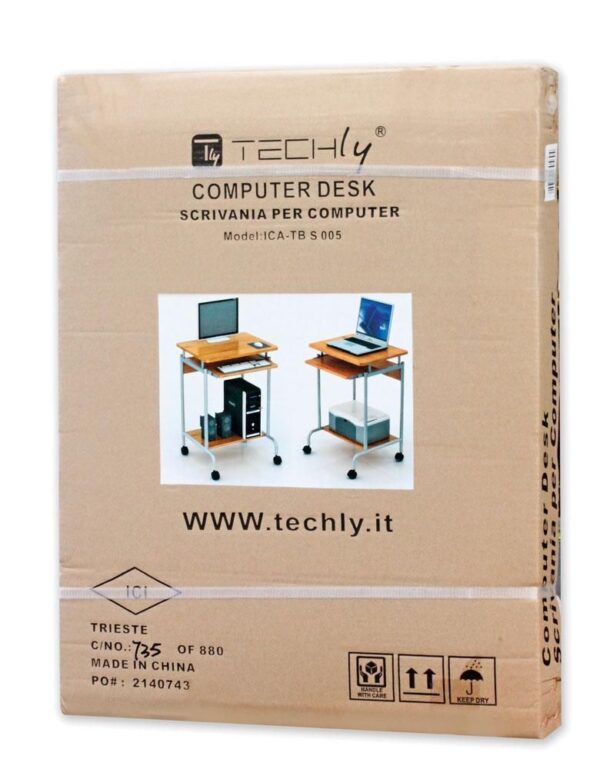 Scrivania Mobile ''Compact'' per Computer Ripiano Tastiera Scorrevole - immagine 2