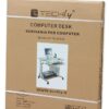 Scrivania per PC Compatta in Metallo e Vetro con Ruote - immagine 2