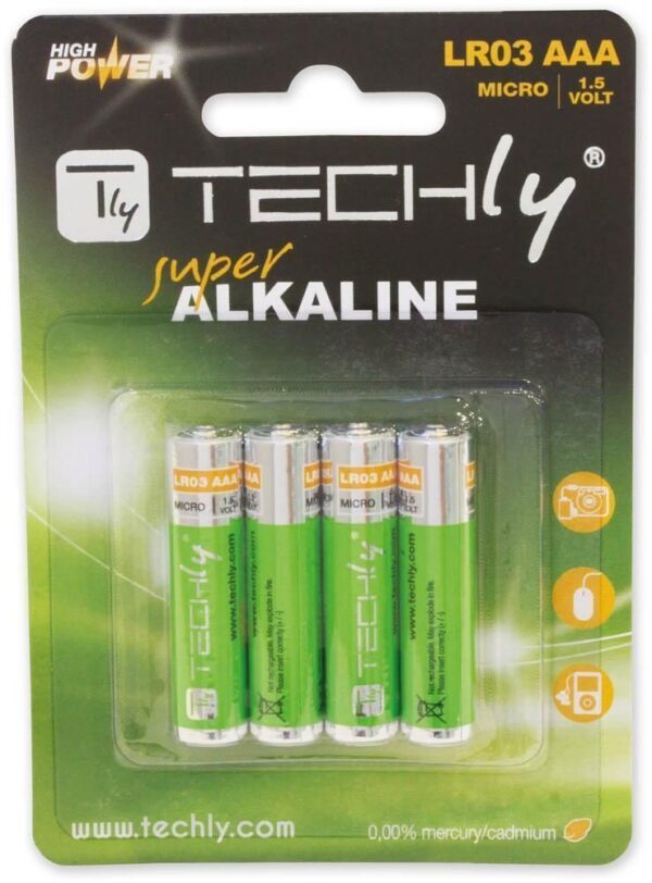 Blister 4 Batterie High Power Mini Stilo AAA Alcaline LR03 1.5V