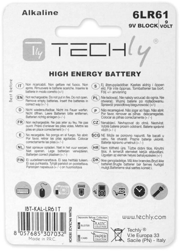 Blister 1 Batteria High Power Alcalina 6LR61 9V - immagine 2