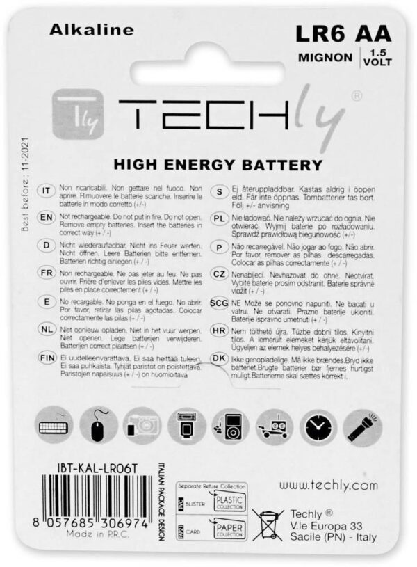 Blister 4 Batterie High Power Stilo AA Alcaline LR06 1,5V - immagine 2