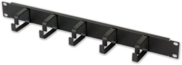 Pannello Passacavi 5 Anelli Senza Fori 1U Nero - immagine 2
