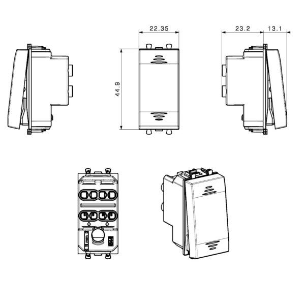 Domus S44 Invertitore 1P 16AX illuminabile Bianco Lucido - immagine 2